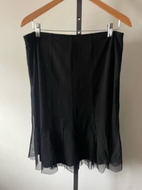 90s Y2K Bellissima Whimsigoth Godet Hem Midi Skirt Goth Grunge Sleeze Mesh Plus